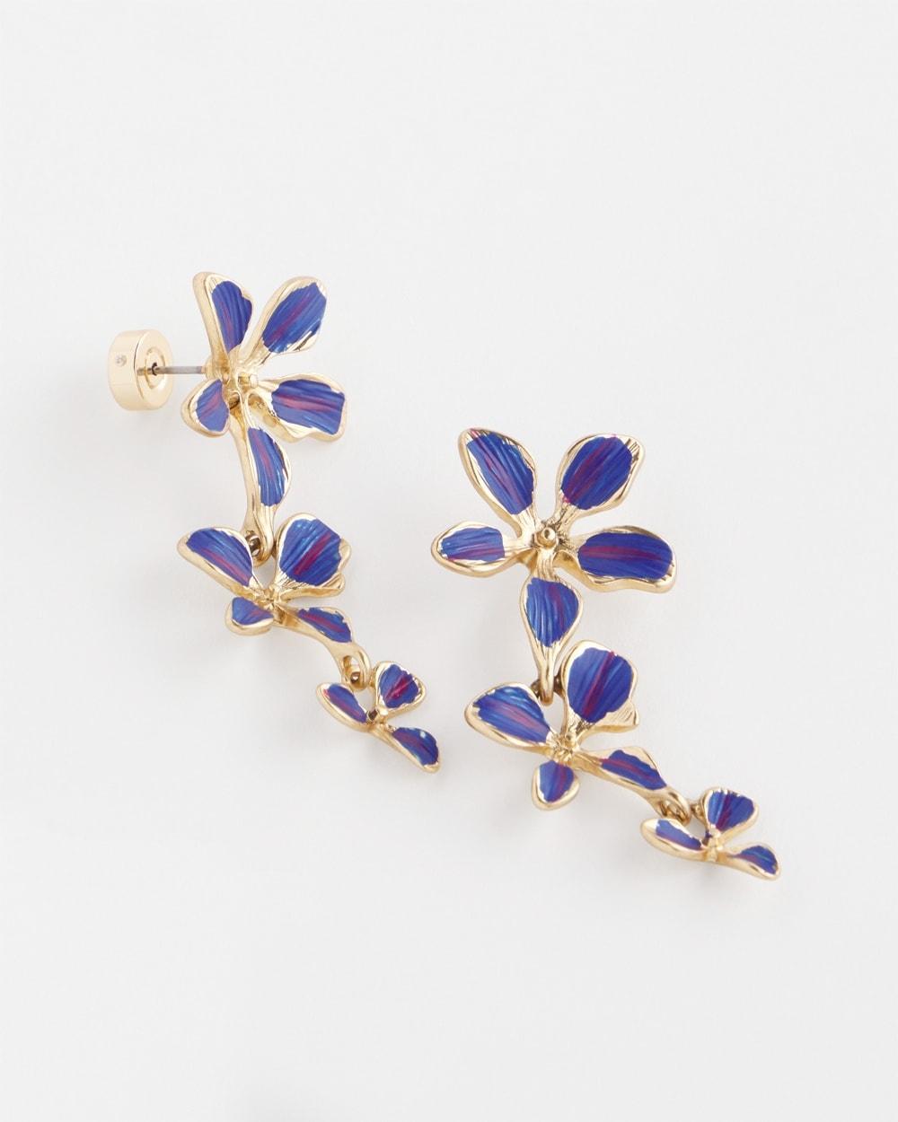 No Droop™ Purple Flower Drop Earrings Product Image