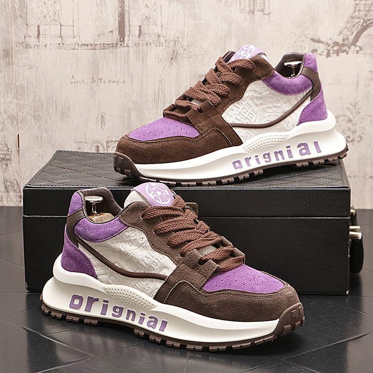 Lettering Lace-Up Sneakers Product Image