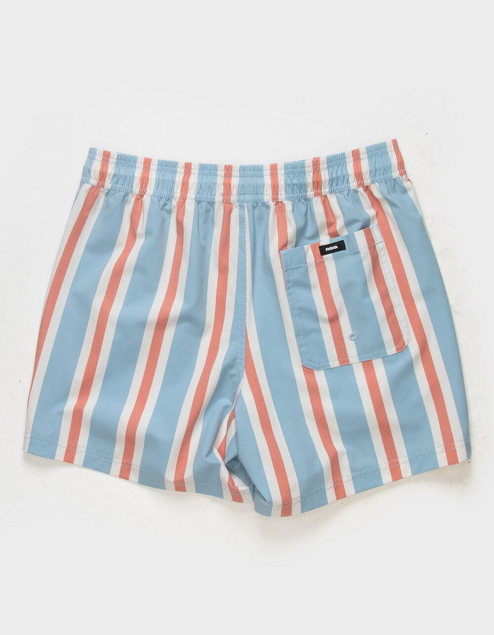 RSQ Vintage Stripe Mens 5" Swim Shorts Product Image