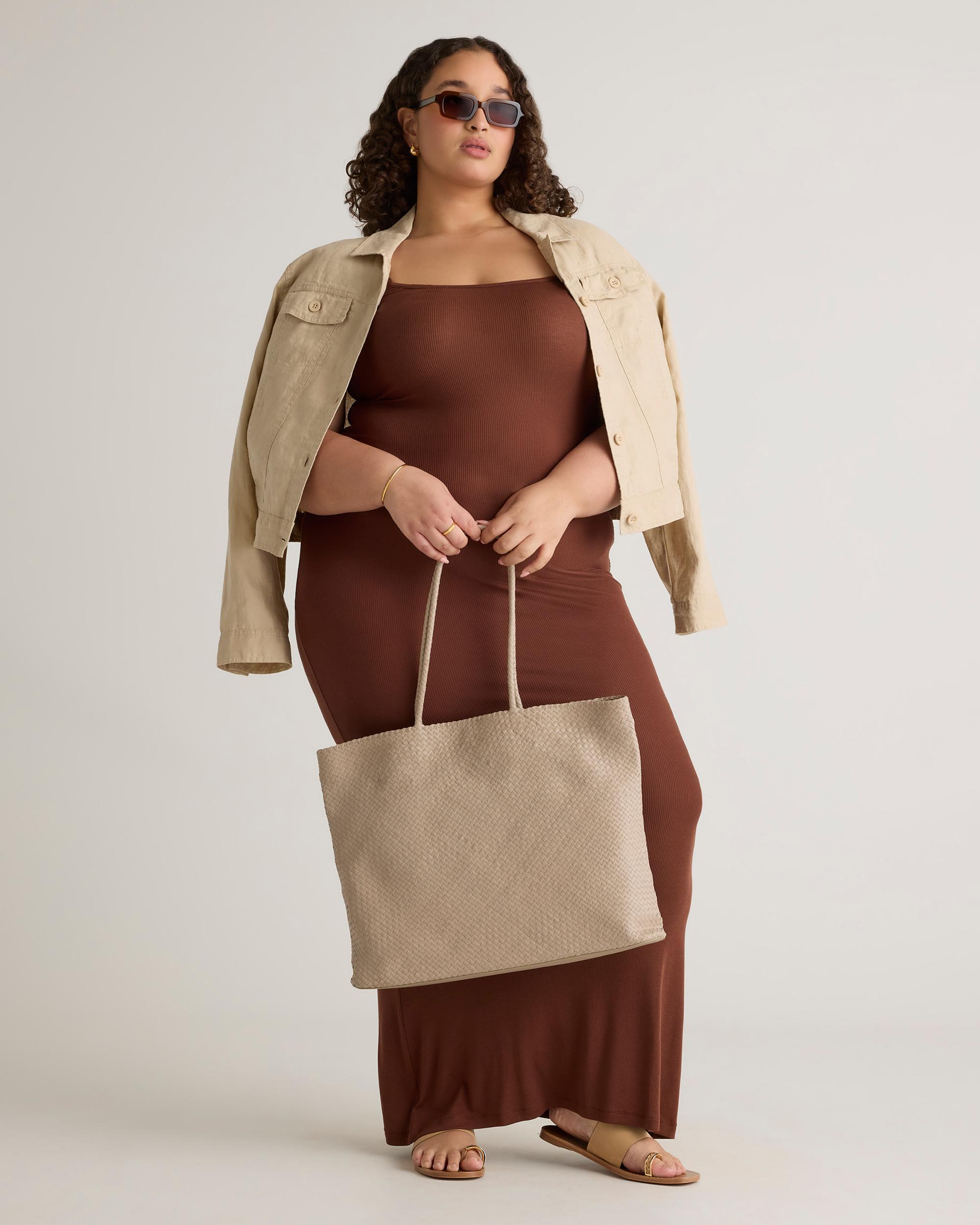 Quince | Women's Tencel Rib Knit Maxi Slip Dress Cotton/Modal Product Image