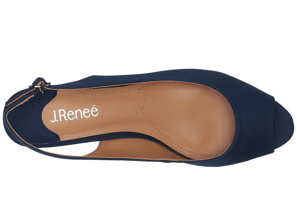 J. Renee Jenvey Satin Slingback Peep Toe Sandals Product Image