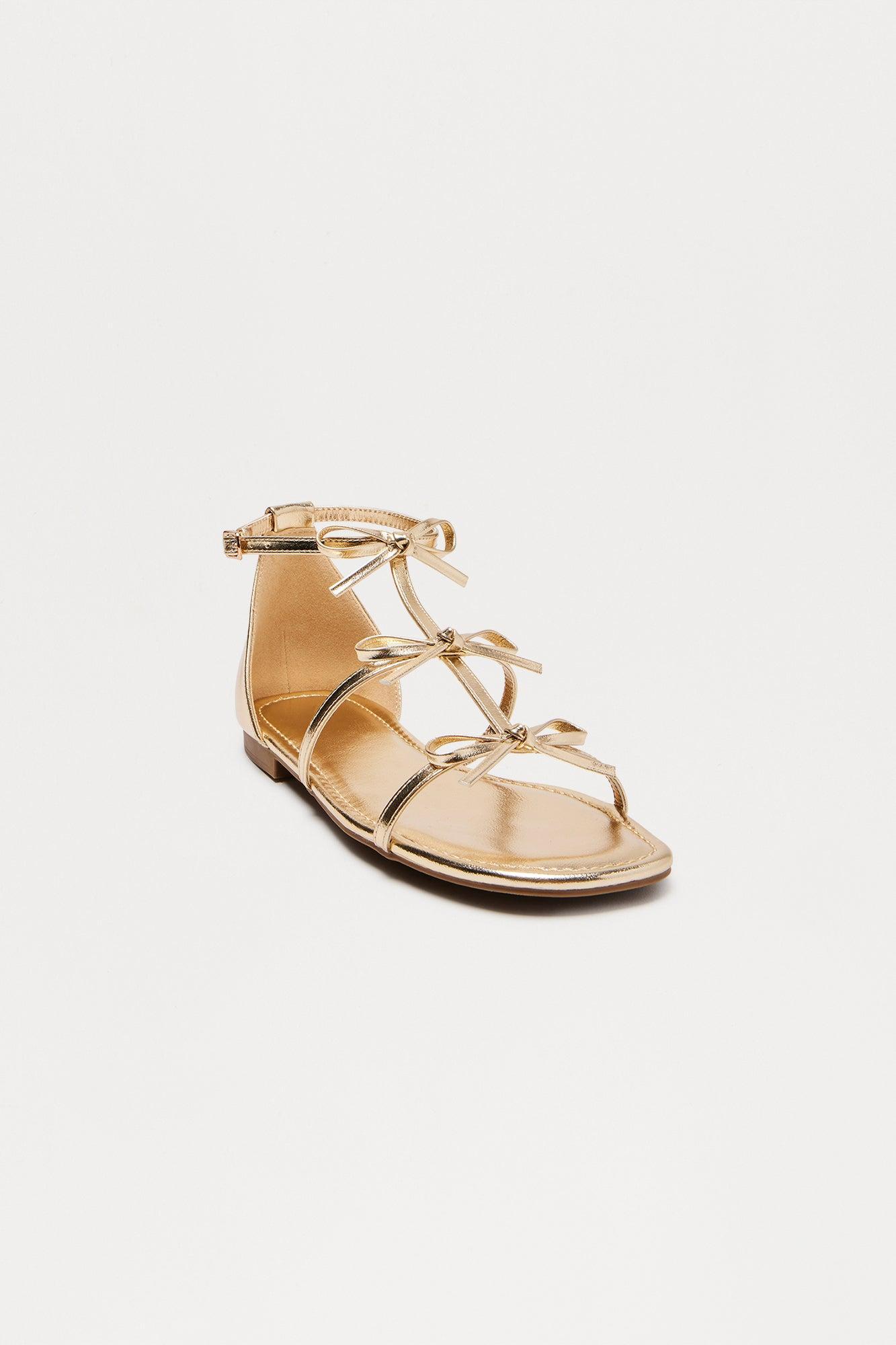 Jullietta Bow Sandals - Gold Product Image