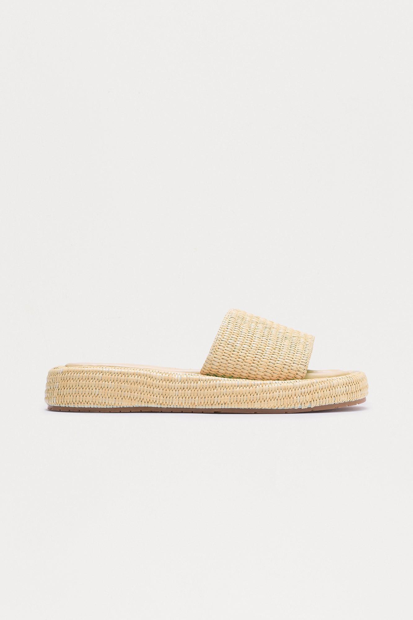 Golden Coast Raffia Sandals - Natural Product Image