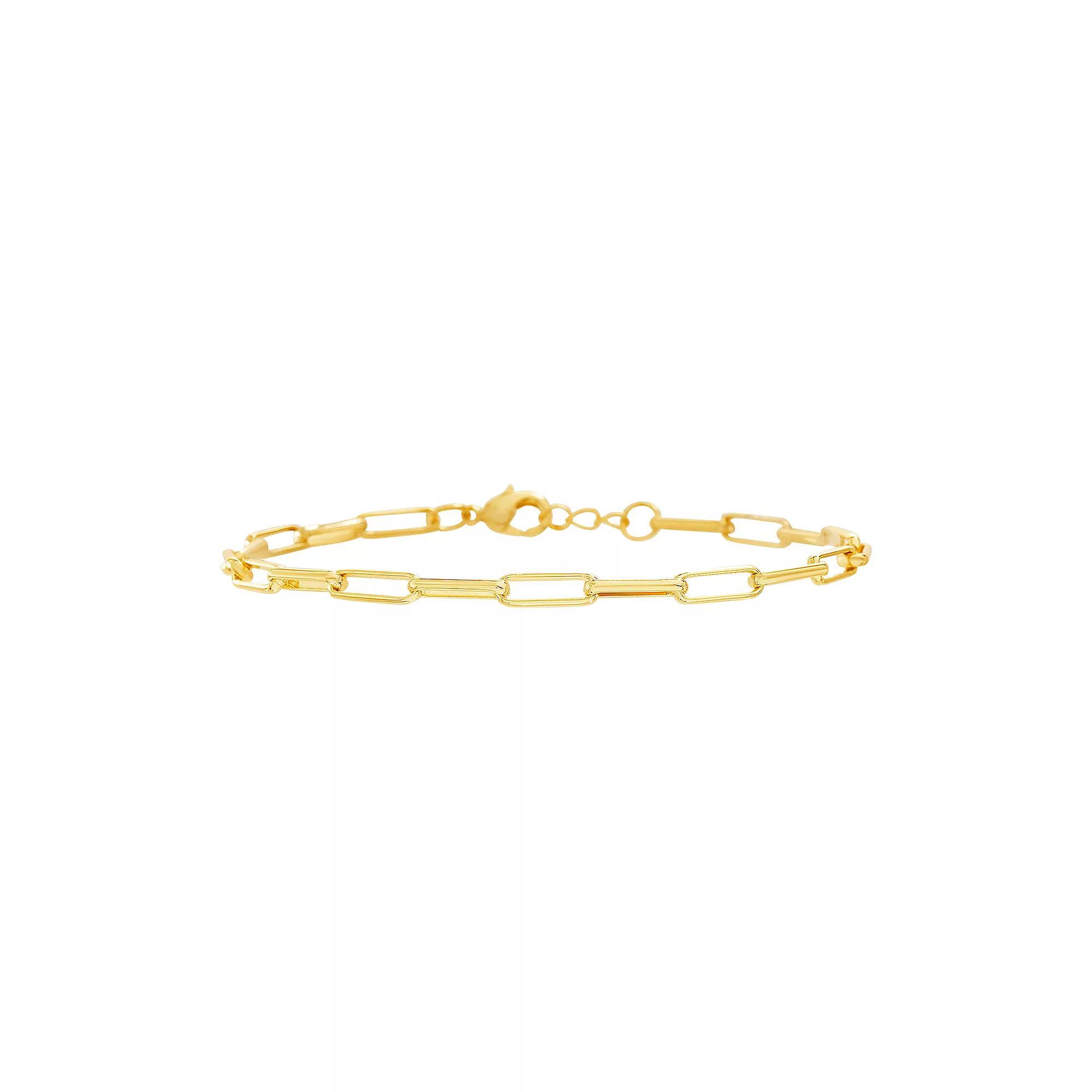 Paige Harper 14k Gold Over Recycled Brass Paperclip Link Chain Bracelet, Women's, Size: 7.5", Gold Tone Product Image