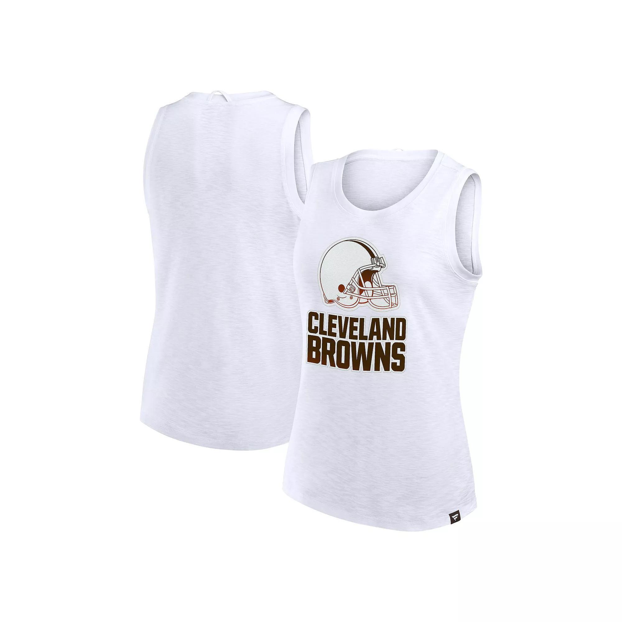Women's Fanatics  White Cleveland Browns Slub Tank Top, Size: Small Product Image
