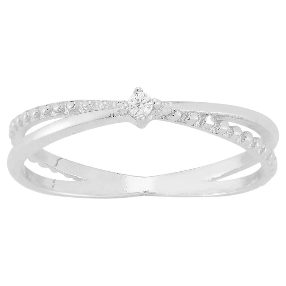 Sunkissed Sterling Two Tone Cubic Zirconia Heart Ring 2-piece Set, Women's, Size: 7 Product Image