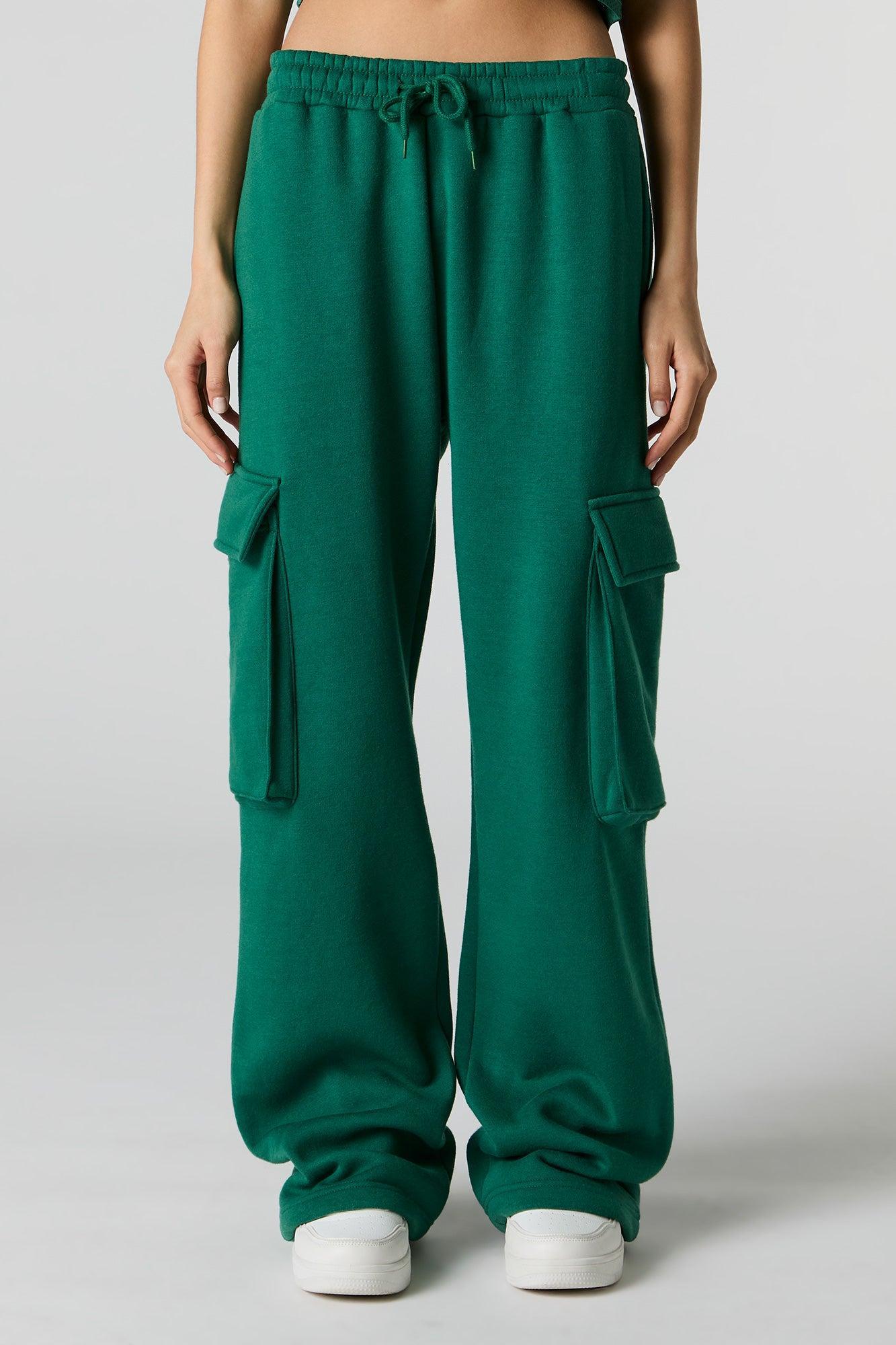 Fleece Wide Leg Cargo Sweatpant Female Product Image