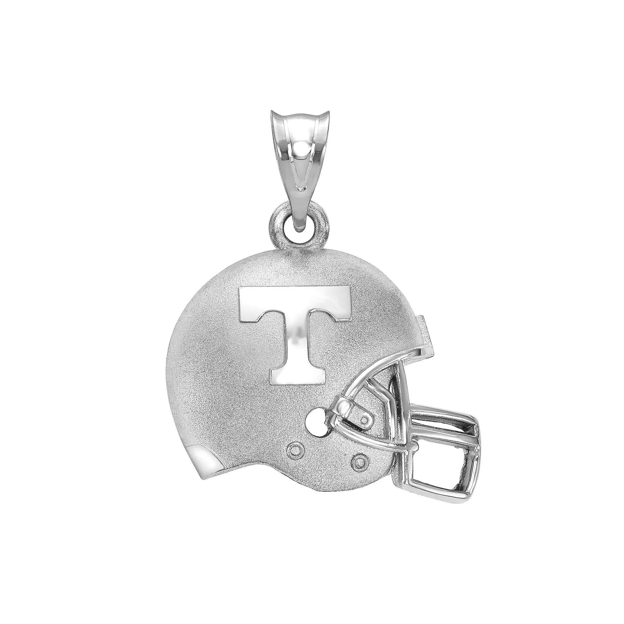LogoArt Tennessee Volunteers Sterling Silver Rhodium Plated 3D Football Helmet with Logo Pendant, Women's, Size: 22 mm, 14k Gold Plated Product Image