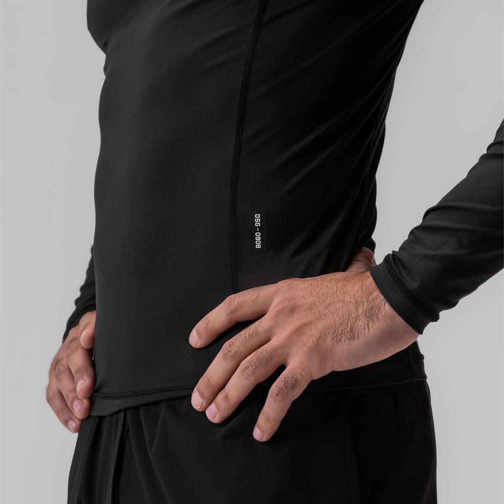 0908. WarpFlexx™ Compression Mock Neck Long Sleeve - Black "Space Bracket" Product Image
