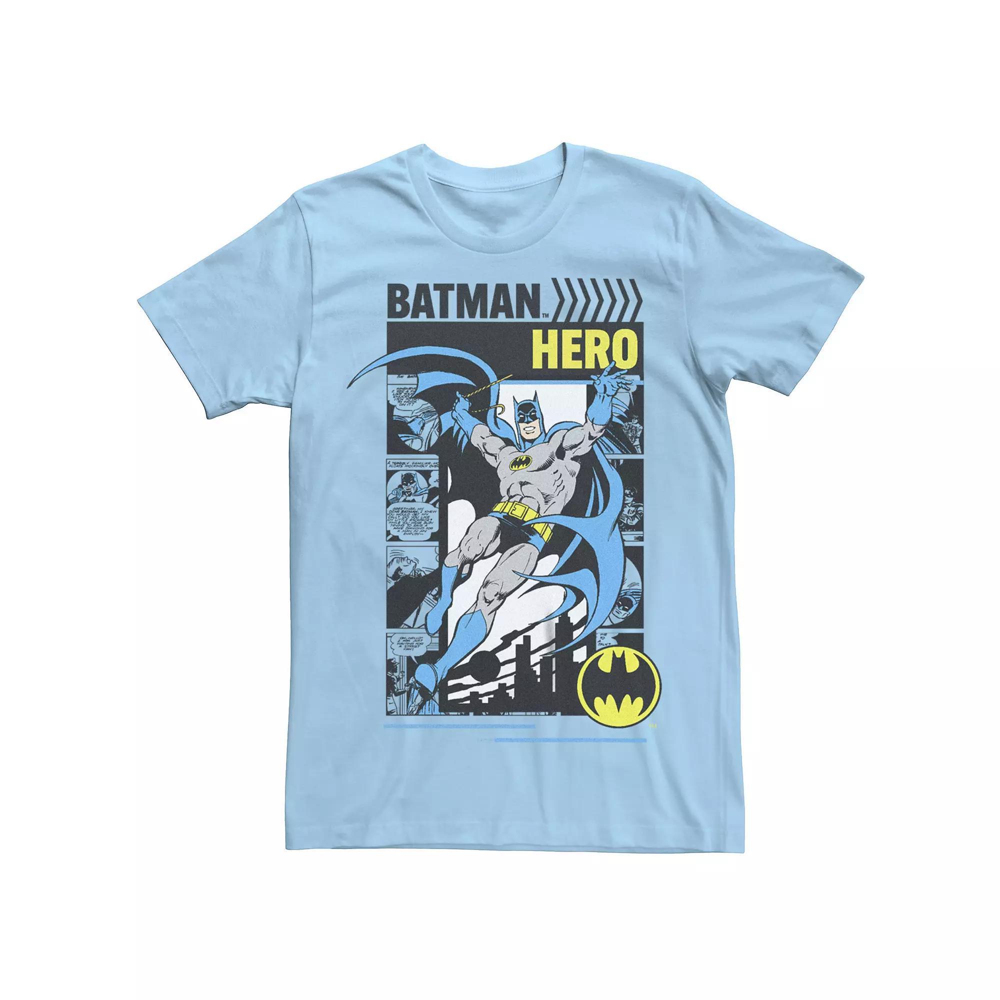 Men's Batman Hero Cover Graphic Tee, Size: XXL, Light Blue Product Image