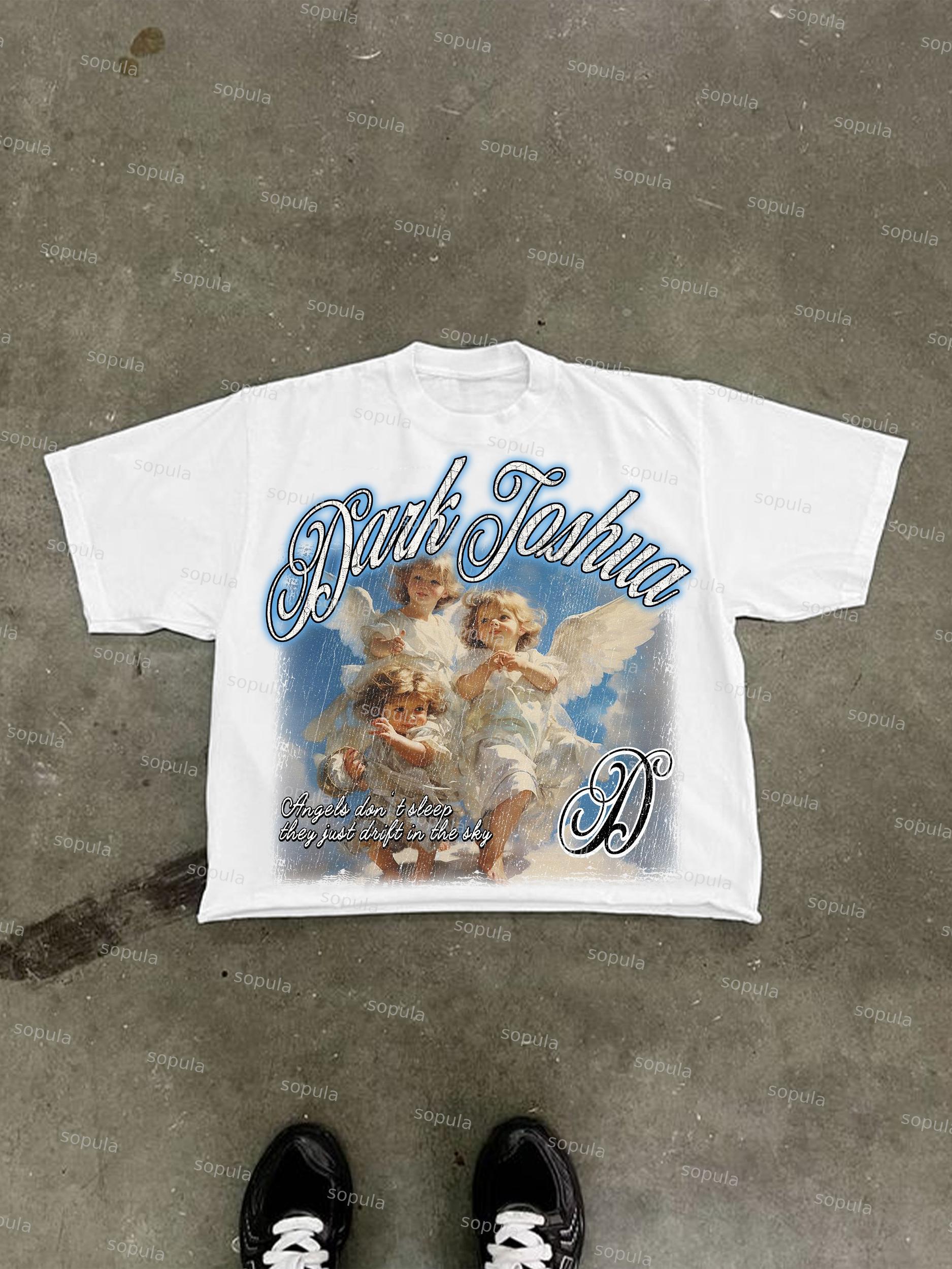 Angelthic Angel Playful Graphic Cotton T-shirt Product Image