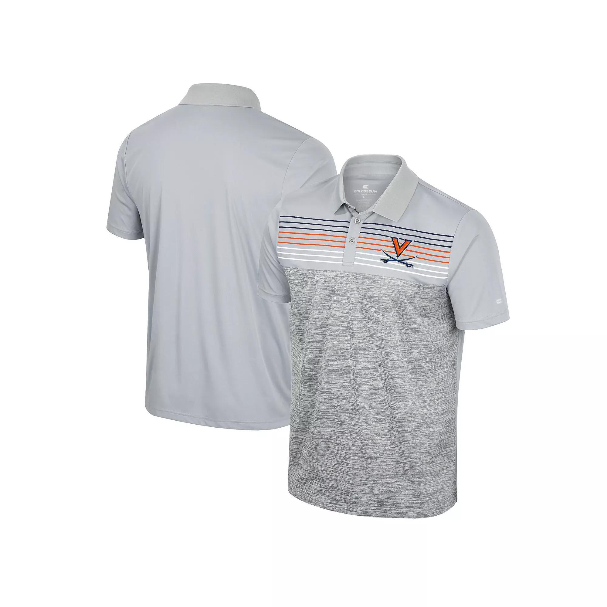 Men's Colosseum Gray Virginia Cavaliers Cybernetic Polo, Size: 2XL, Grey Product Image