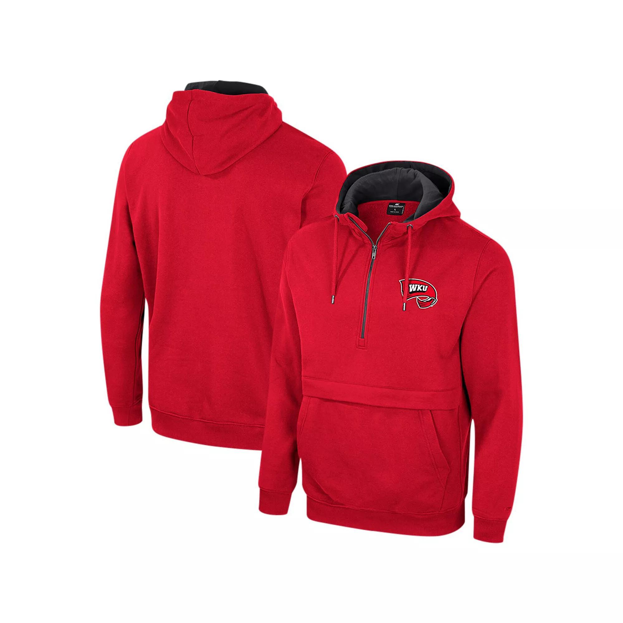 Men's Colosseum Red Western Kentucky Hilltoppers Team Half-Zip Pullover Hoodie, Size: Small, Wkn Red Product Image