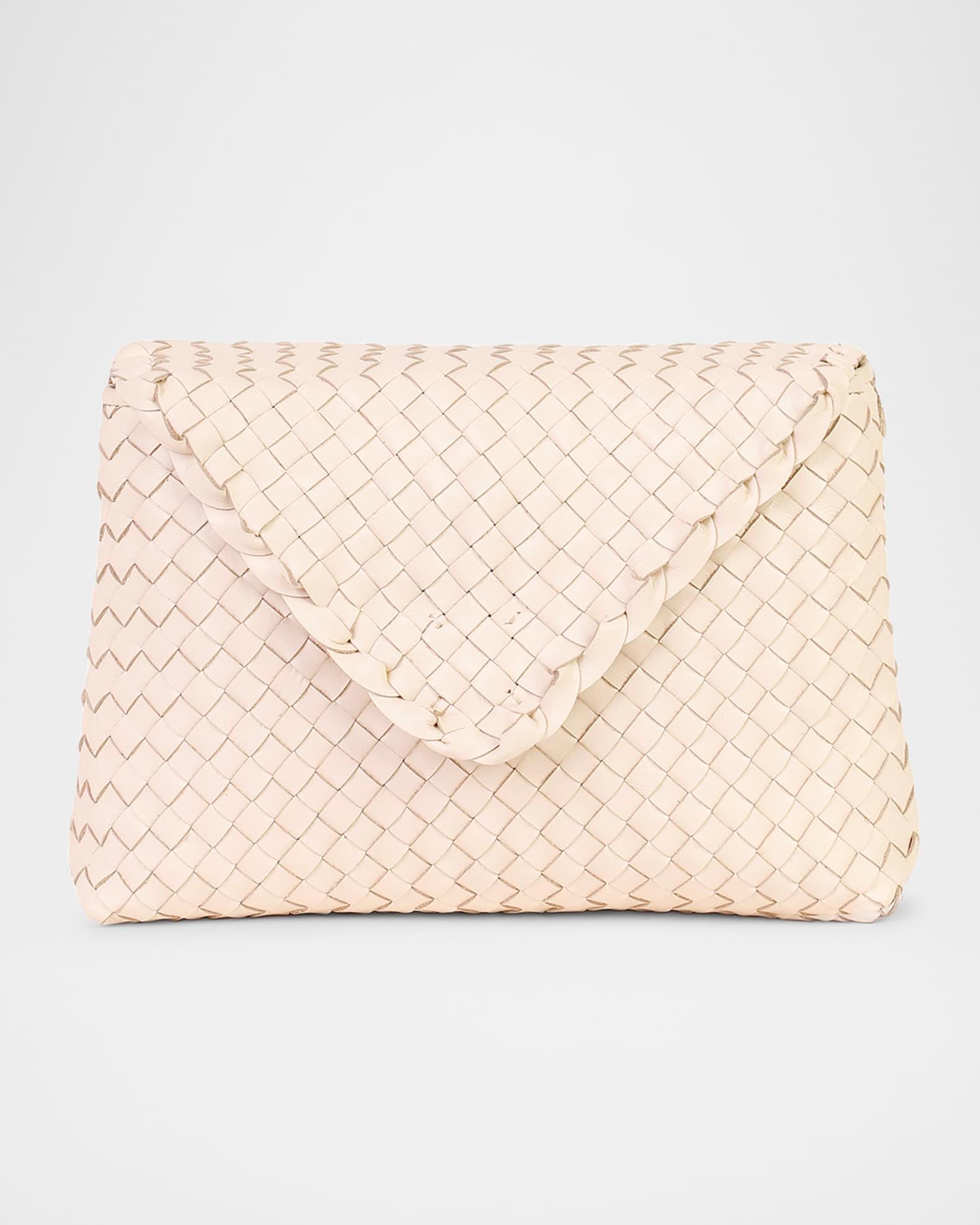 Jamie Envelope Woven Leather Clutch Bag Product Image