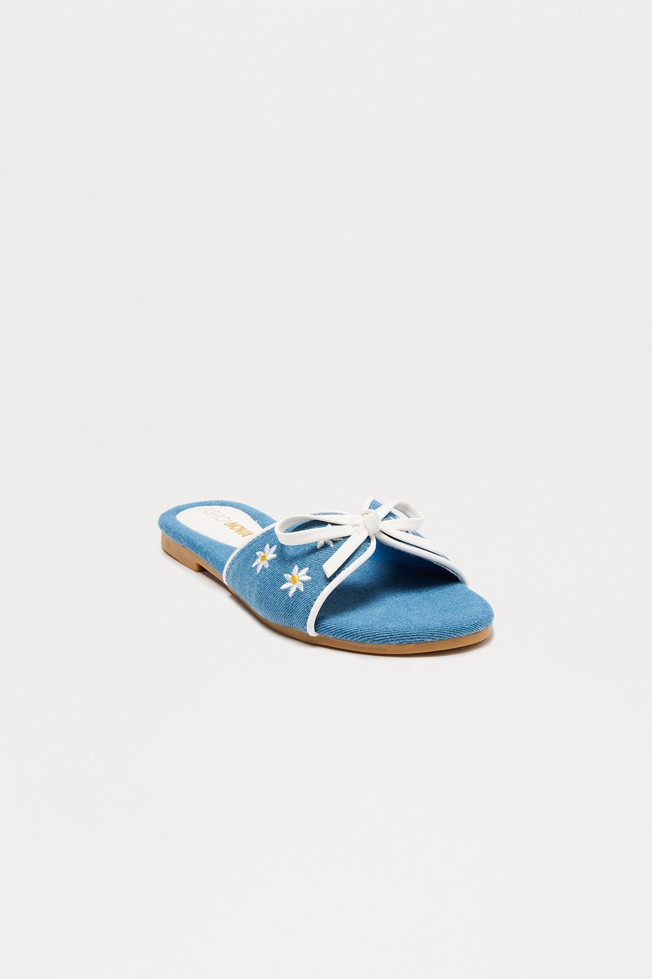 Fruity Bow Sandals - Blue Product Image