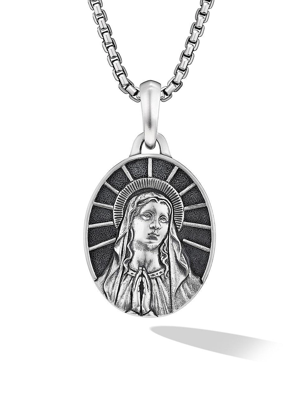 Mens Mary Pendant in Silver, 30mm Product Image
