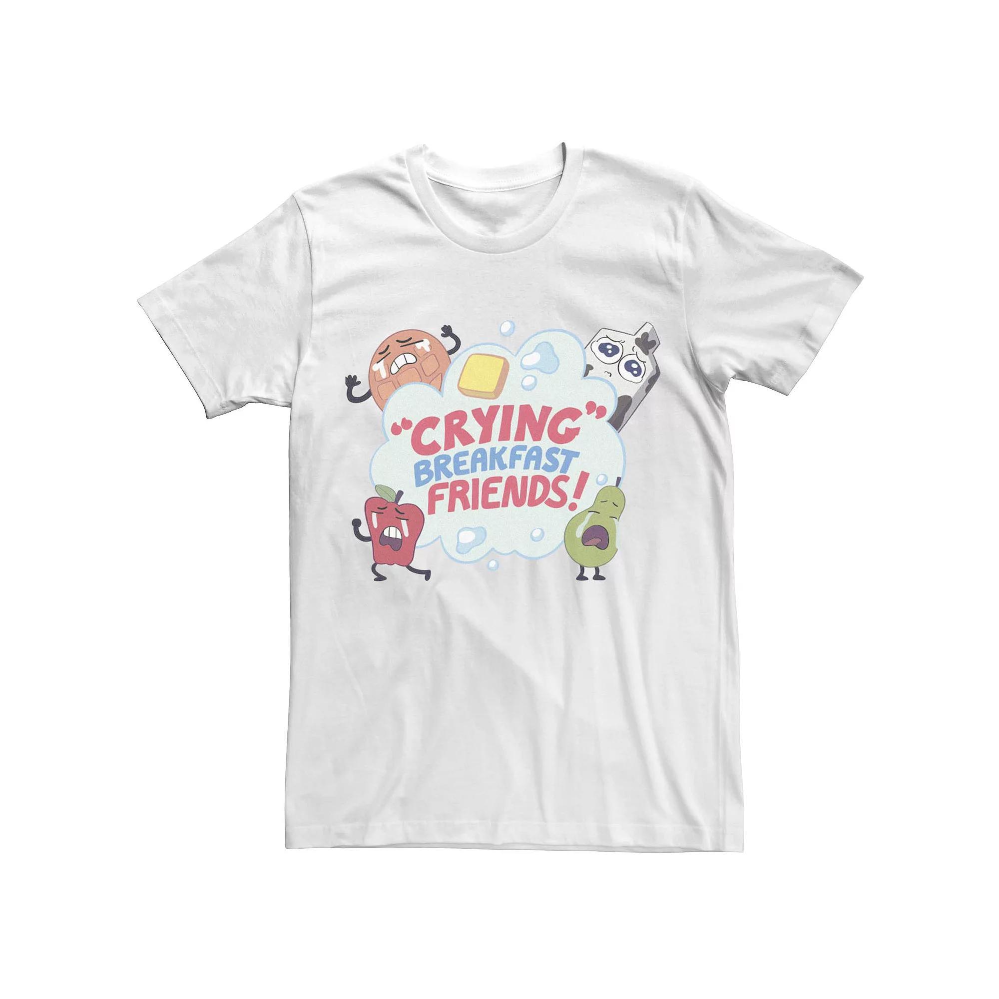 Men's Steven Universe "Crying" Breakfast Friends! Collage Tee, Size: Medium, White Product Image