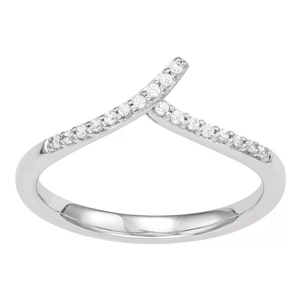 Sterling Silver 1/8 Carat T.W. Diamond Ring, Women's, Size: 7 Product Image