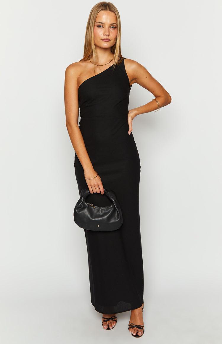Pluto Black Linen Blend Maxi Dress Product Image