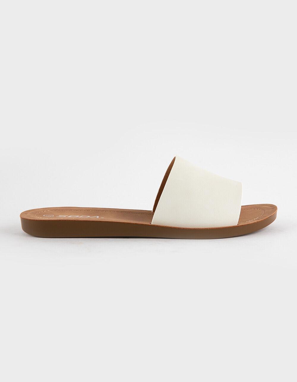 SODA Comfort Womens Slide Sandals - OFF WHITE Product Image