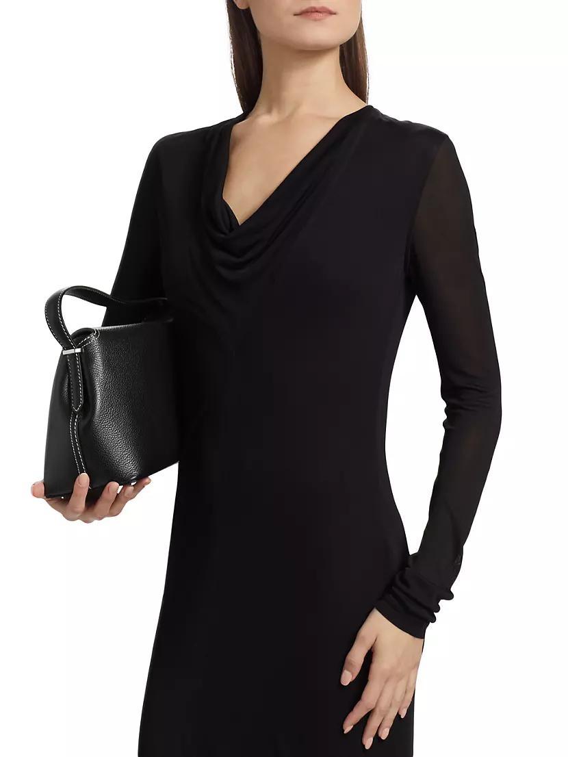 Draped V-Neck Maxi Dress Product Image