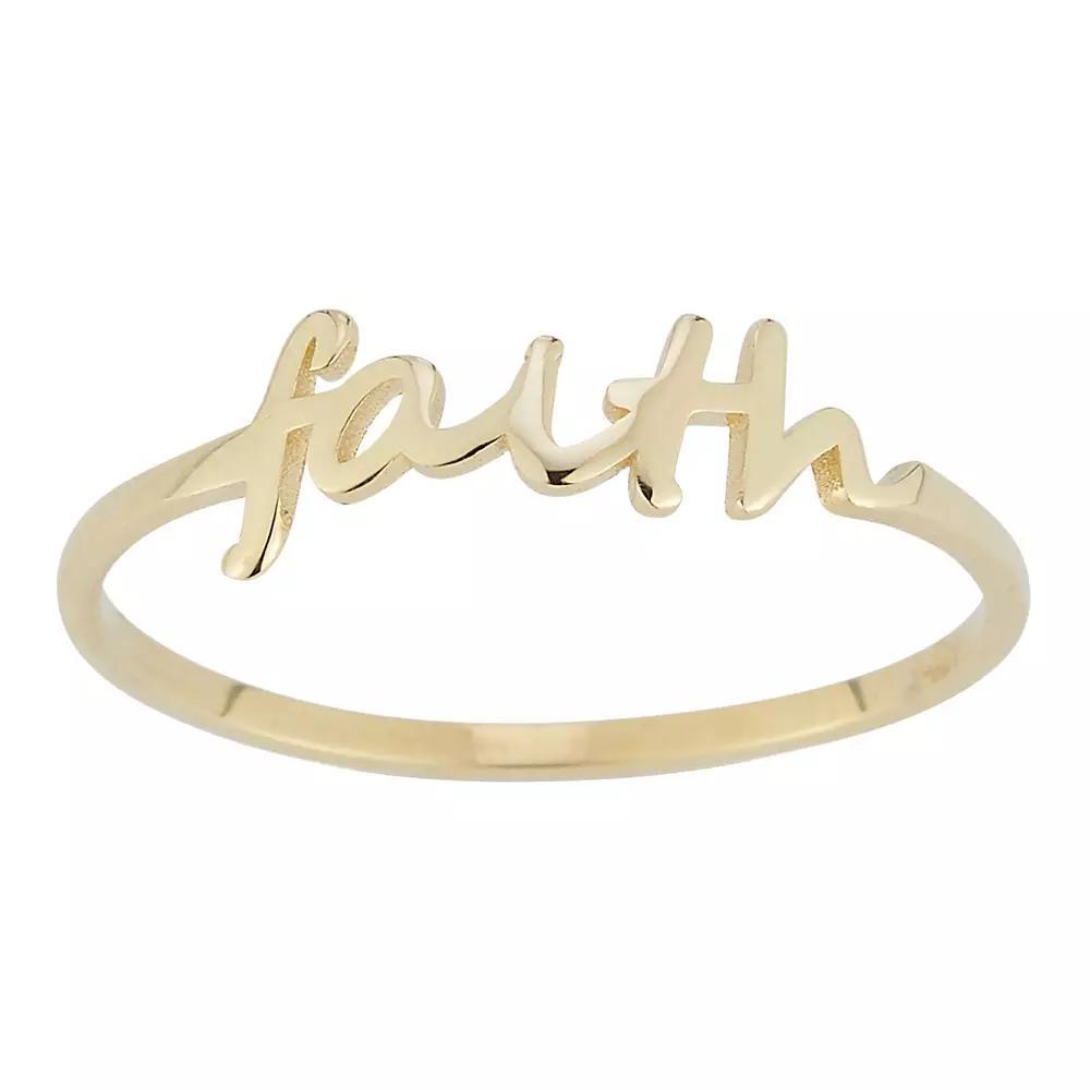 LUMINOR GOLD 14k Gold "Faith" Stackable Ring, Women's, Size: 8, Yellow Product Image