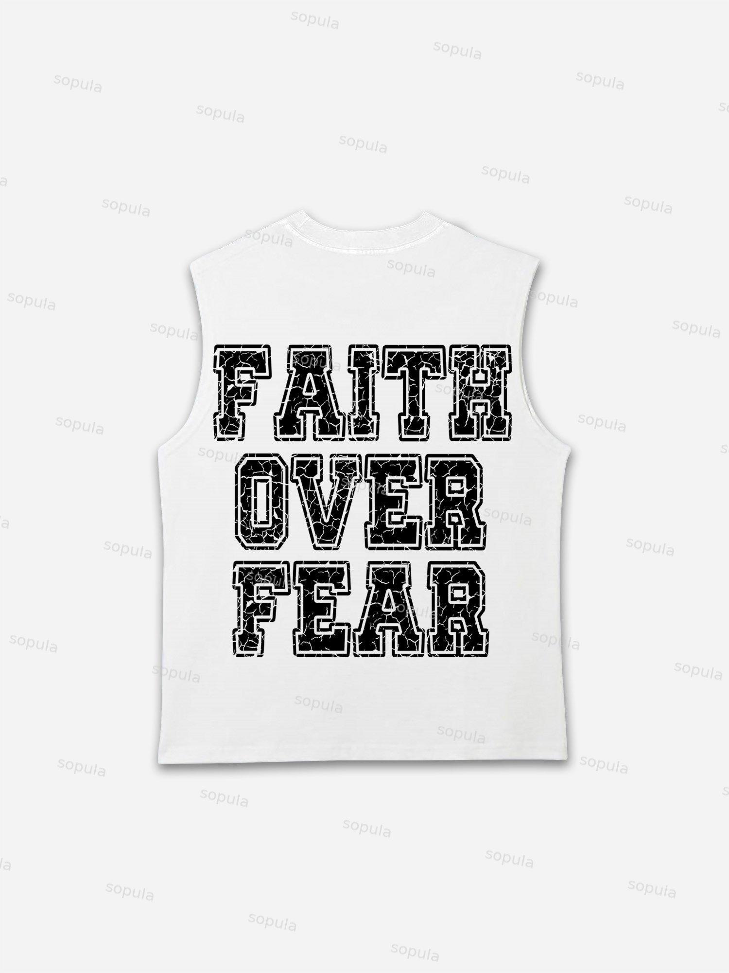 Faith Over Fear Print Tank Top Product Image
