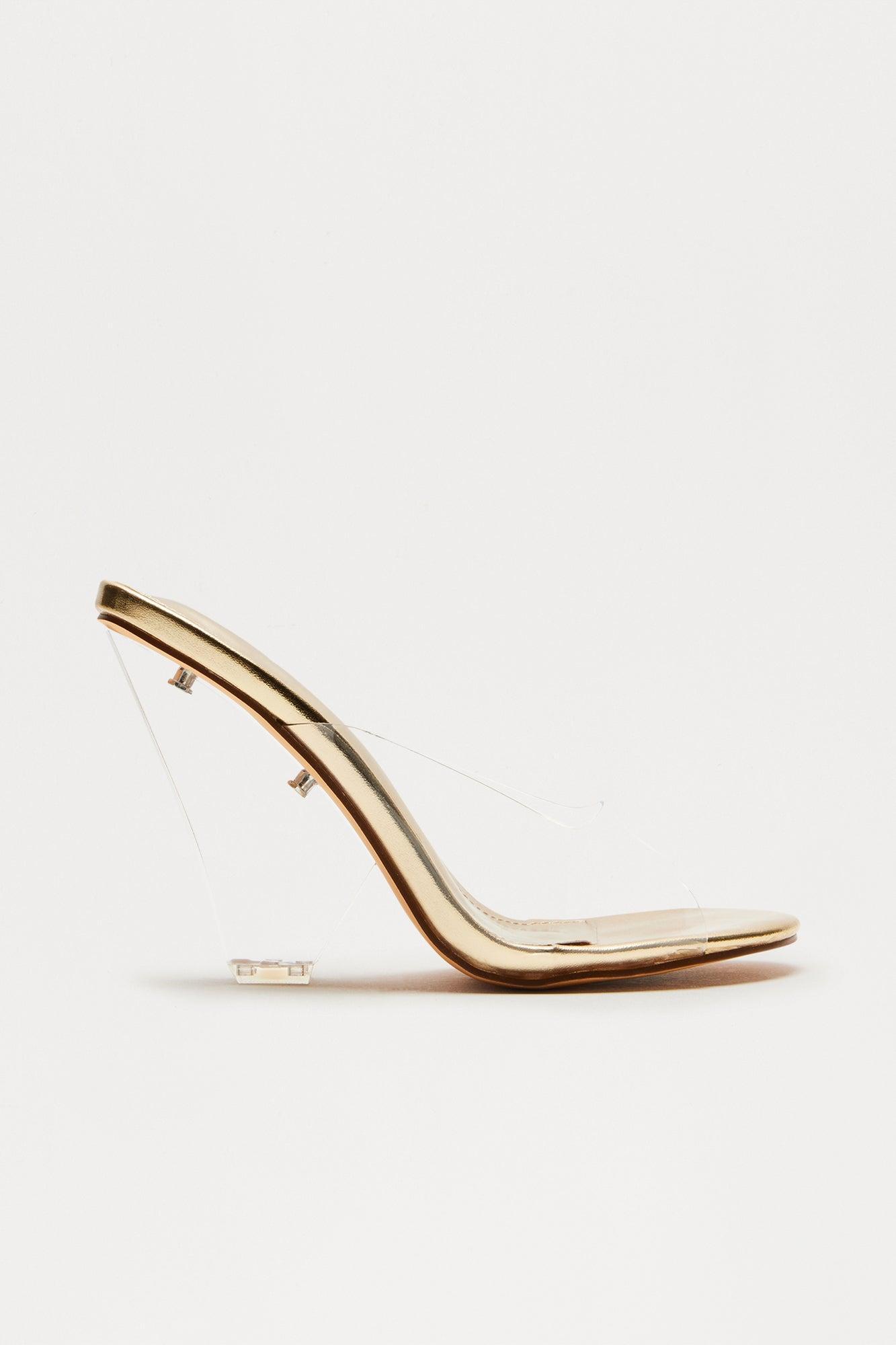 Electric Clear Novelty Wedges - Gold Product Image
