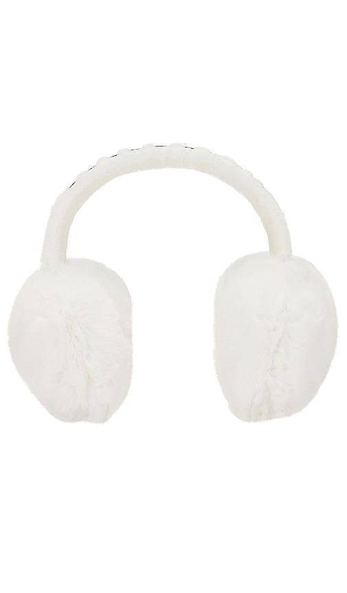 GOLDBERGH Fluffy Ear Warmers In White Product Image