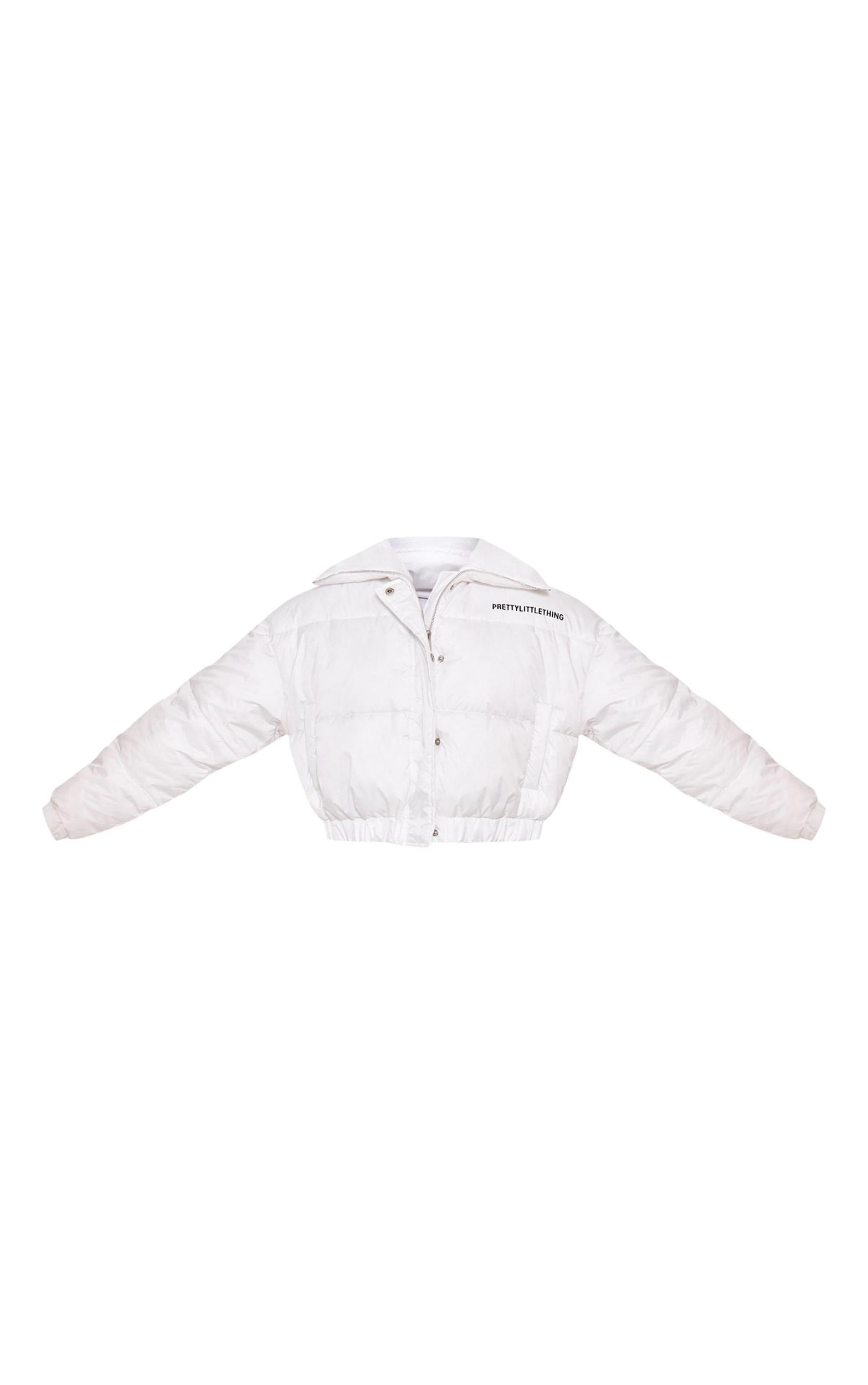 White Cropped Puffer Jacket Product Image