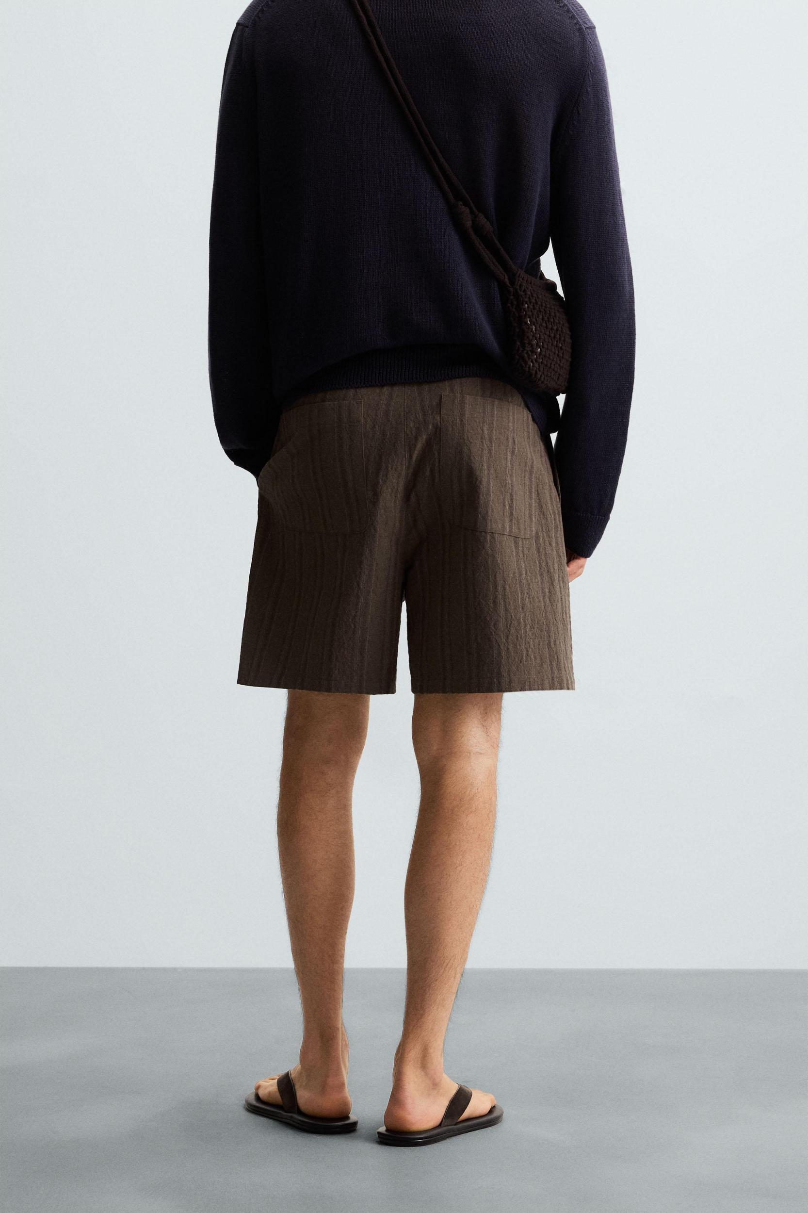 STRIPED REGULAR FIT SHORTS Product Image