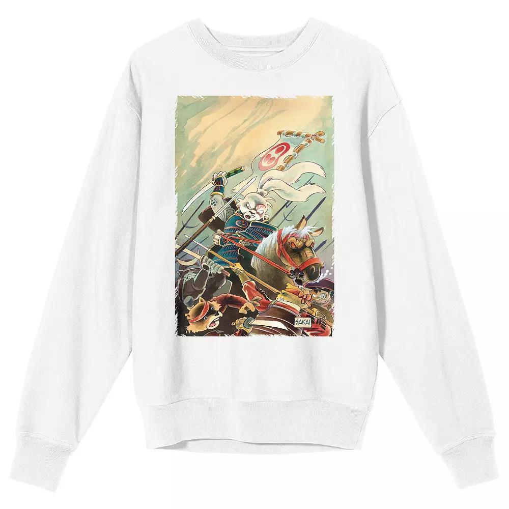 Men's Usagi Yojimbo Horse Rider Long Sleeve Graphic Tee, Size: Large, White Product Image