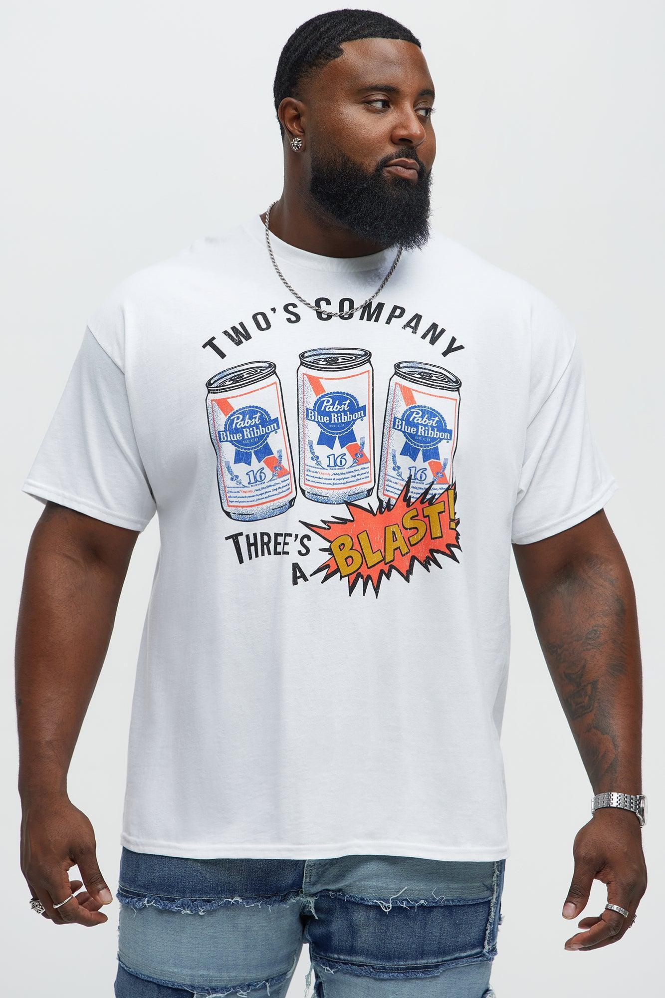 Pabst Two's Company Three's A Blast Short Sleeve Tee - White Product Image
