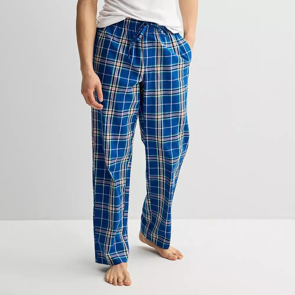 Men's Sonoma Goods For Life® Woven Pajama Pants, Size: XL, Blue Team Plaid Product Image
