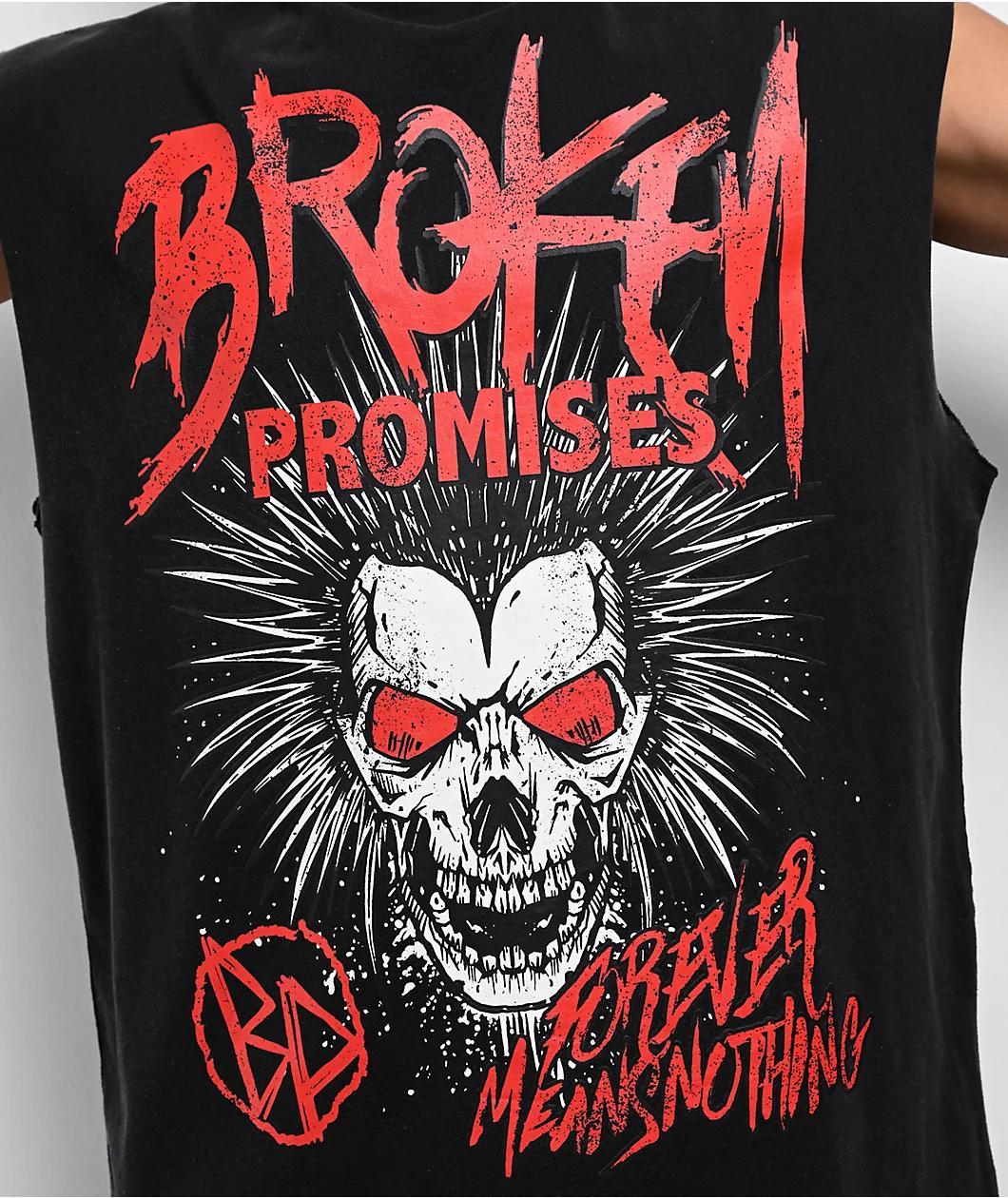 Broken Promises Widows Peak Black Tank Top Product Image
