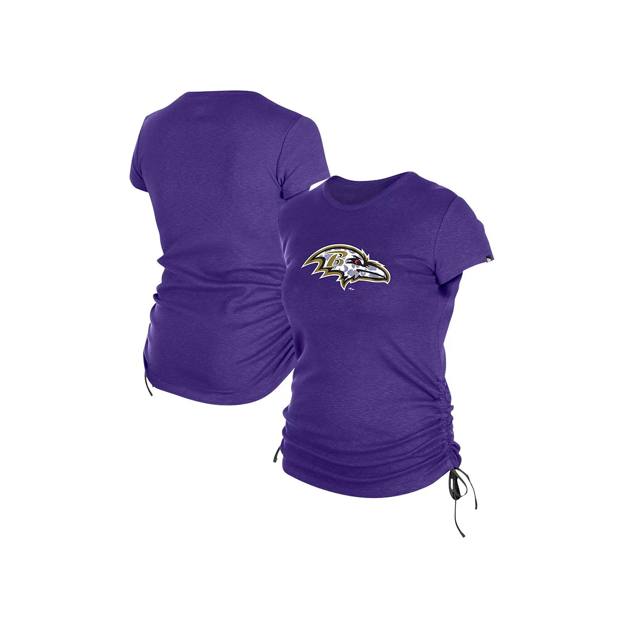 Women's New Era Purple Baltimore Ravens Ruched Side T-Shirt, Size: XL Product Image