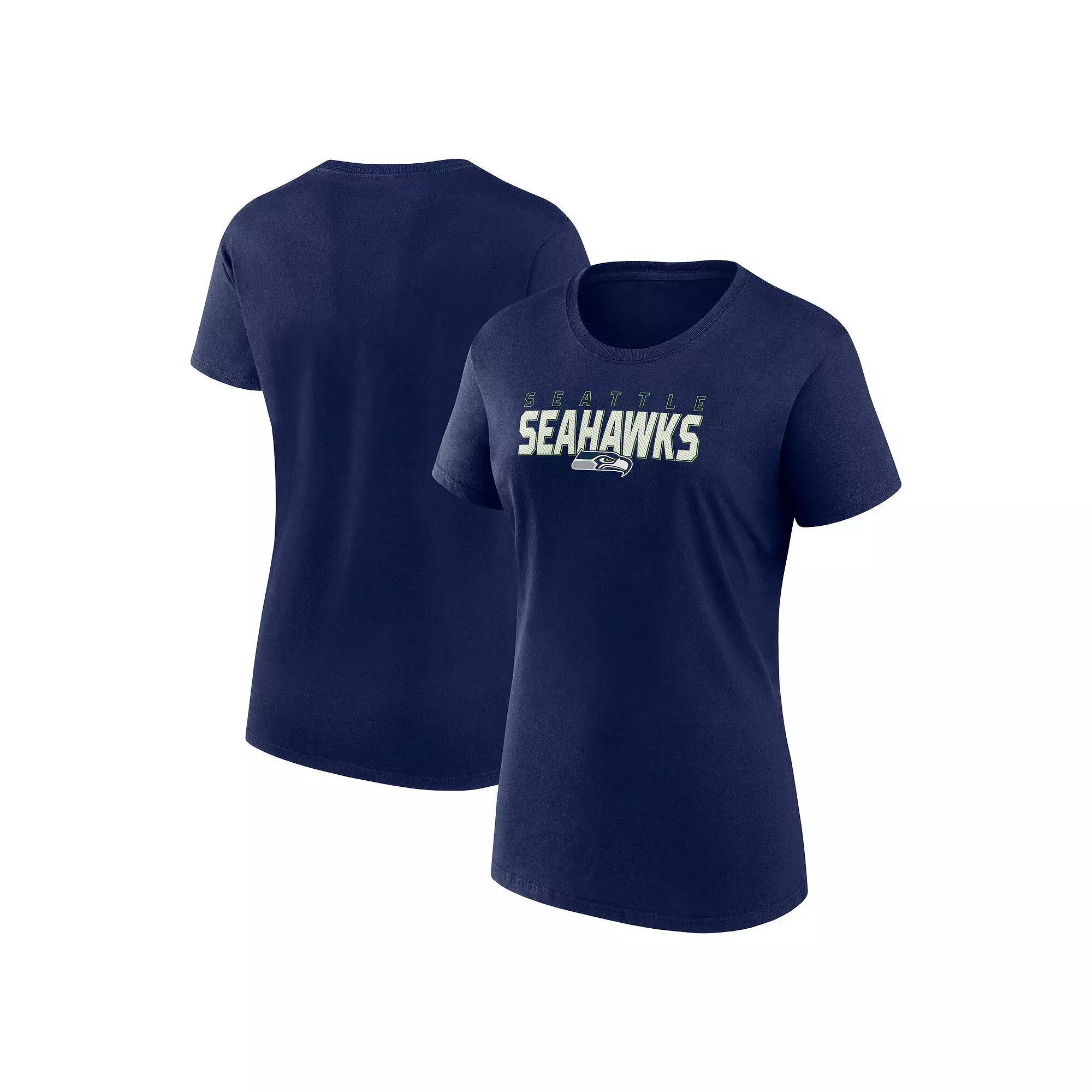 Women's Logo Athletic College Navy Seattle Seahawks Lean Cotton T-Shirt, Size: Small, Team Product Image