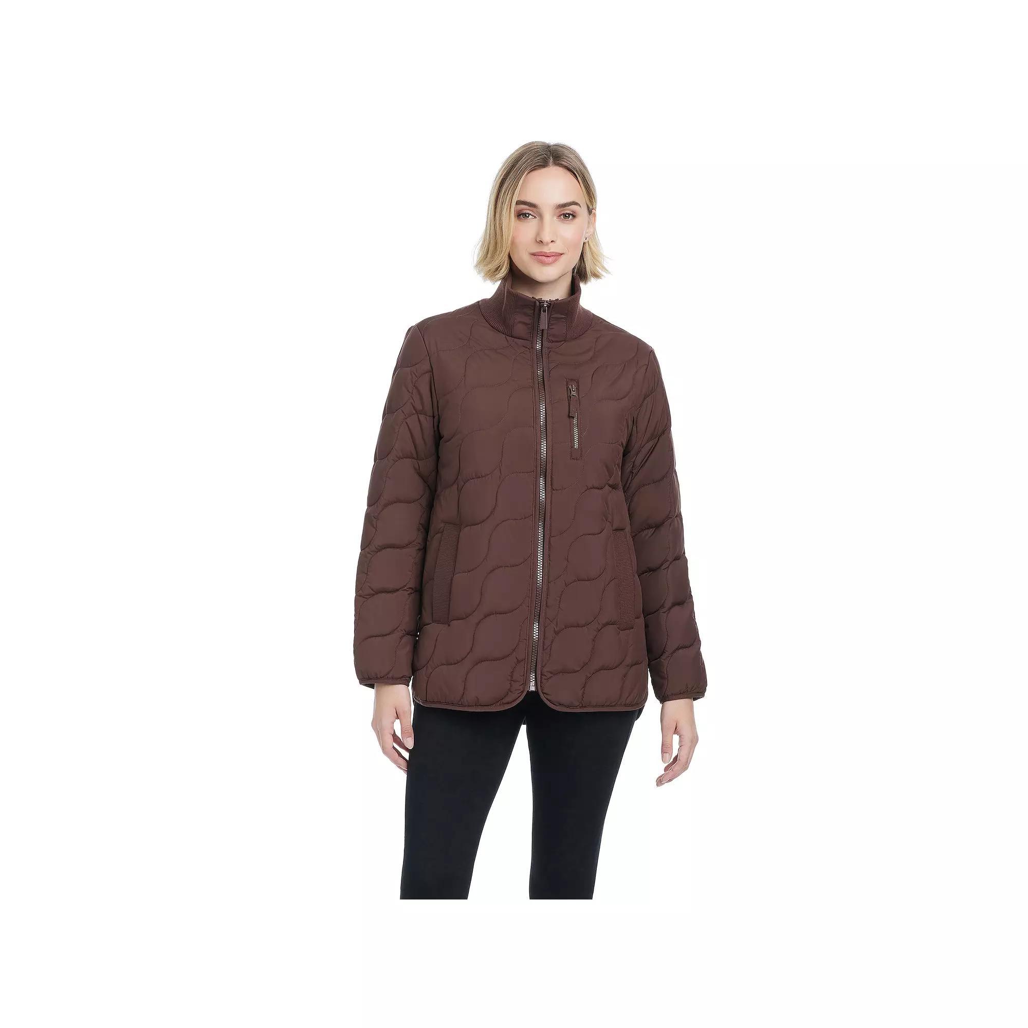 Women's Modern Supply by Sanctuary Rib Knit Puffer Jacket, Size: XXL, Brown Bean Product Image