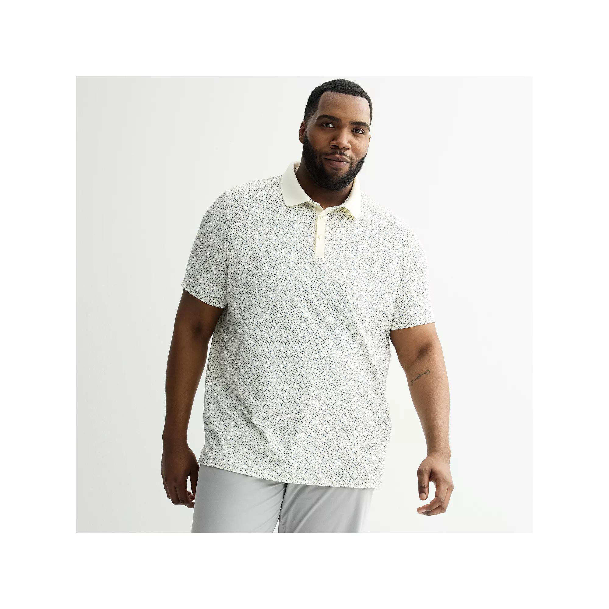 Big & Tall FLX Short Sleeve Printed Performance Polo, Men's, Size: XXL Tall, Beige Golf Toss Product Image