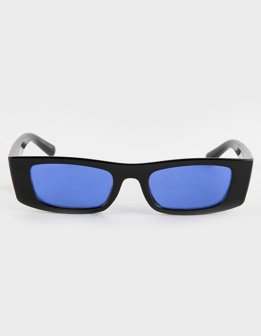 RSQ Blue Lens Rectangle Sunglasses - BLUE BLACK Product Image