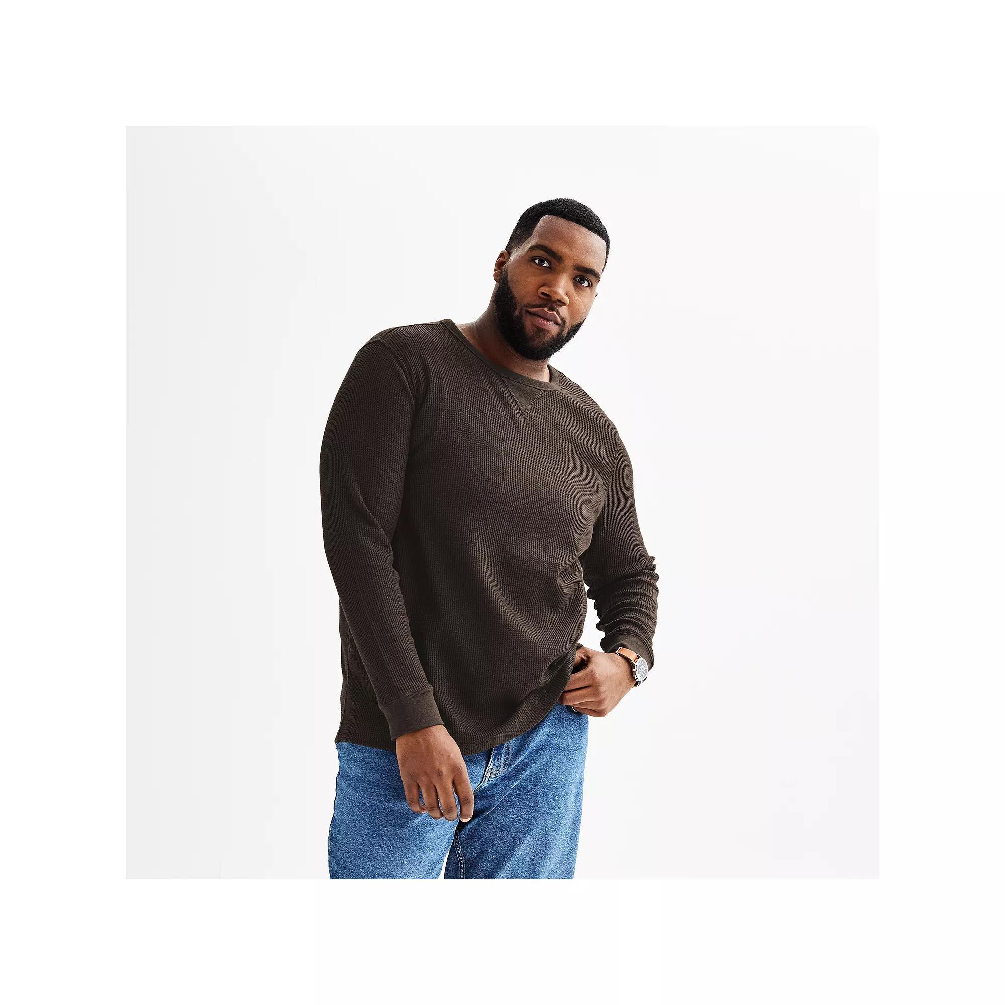 Big & Tall Sonoma Goods For Life® Essential Thermal Long Sleeve Tee, Men's, Size: 3XL Tall, Brown Product Image