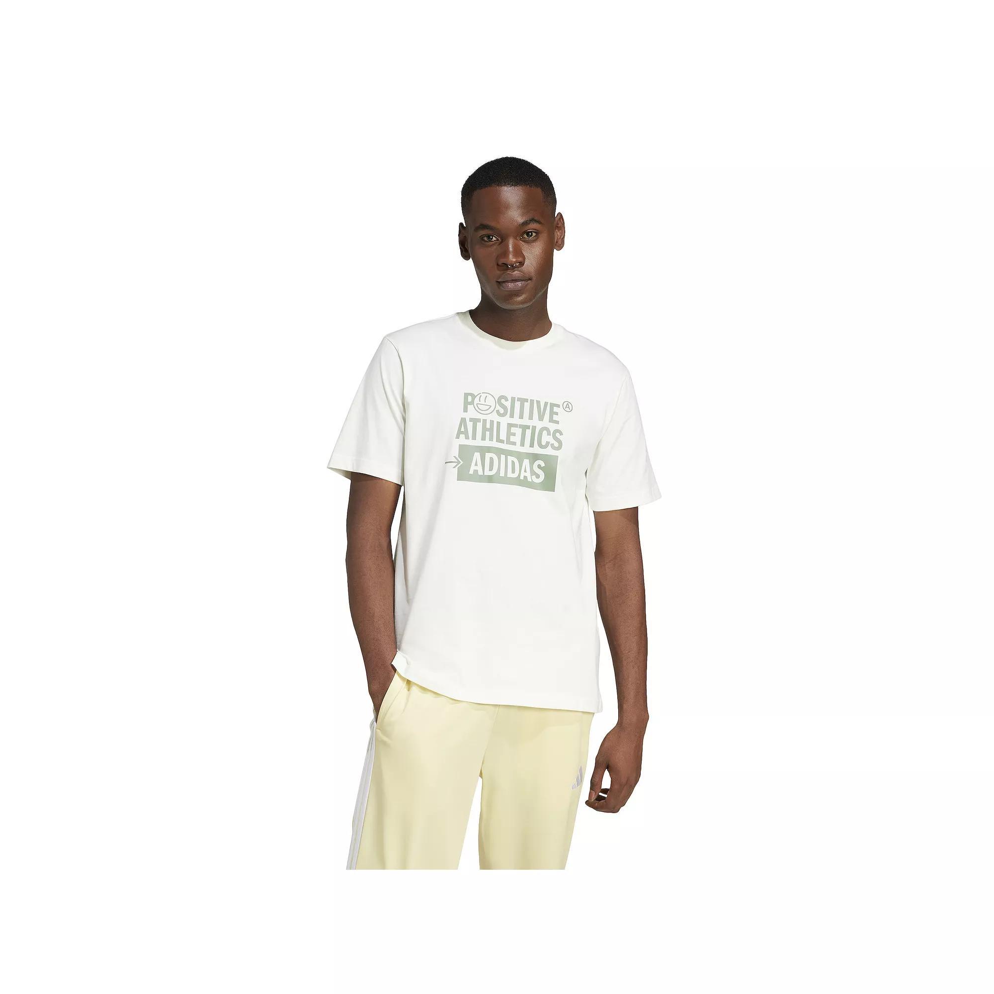 Men's adidas Lounge Verbiage Graphic Sportswear Tee, Size: XL, Off White Product Image