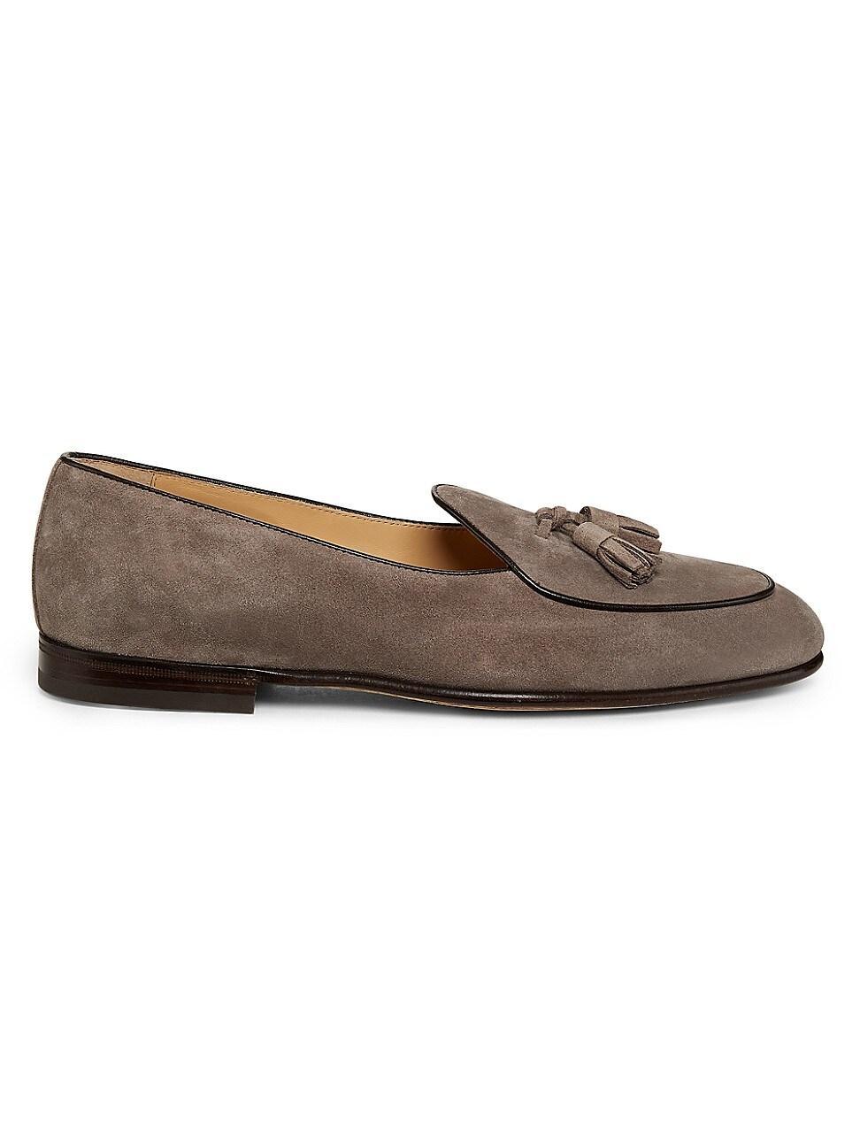 Mens Tassel-Embellished Suede Loafers Product Image