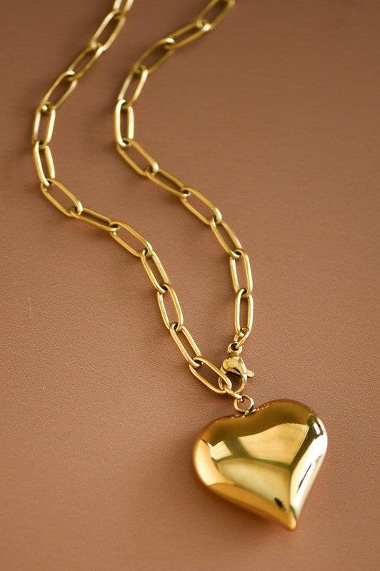 Big Heart Gold Necklace – 18K Gold-Plated Stainless Steel Product Image