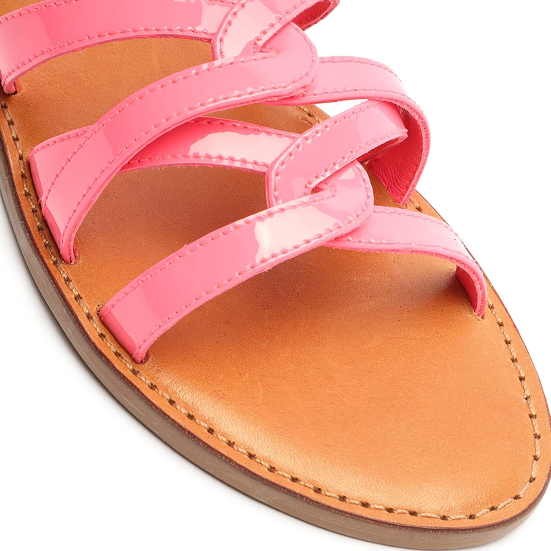 Schutz Womens Lyta Patent Strappy Slide Sandals Product Image