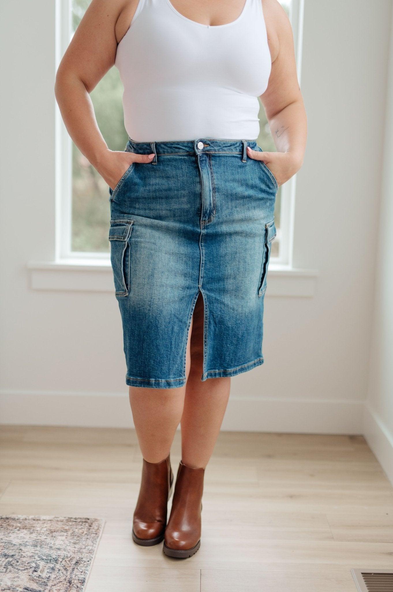 Always Be There Cargo Denim Skirt (Online Exclusive) Product Image