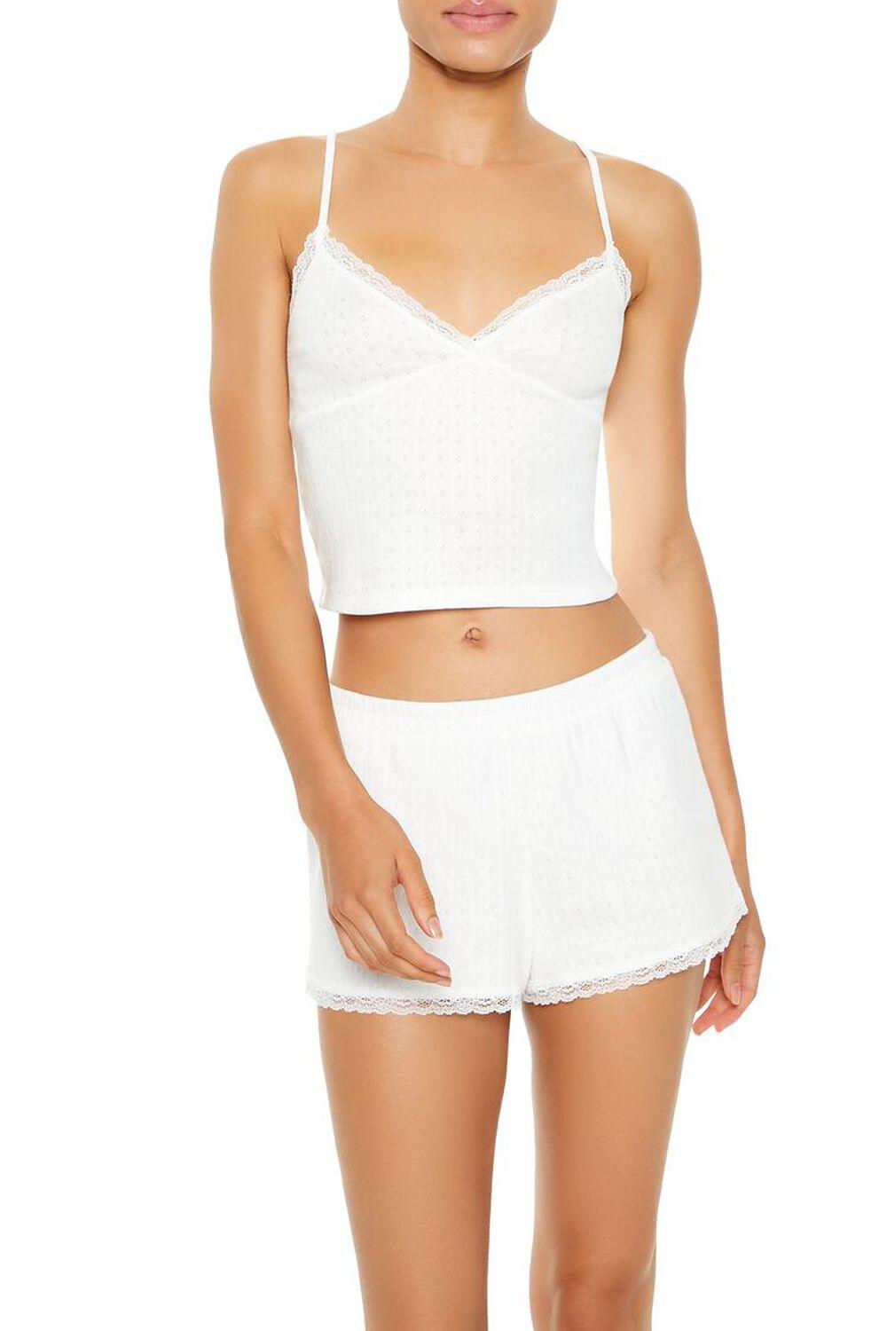 Cropped Cami & Shorts Pajama Set | Forever 21 Product Image