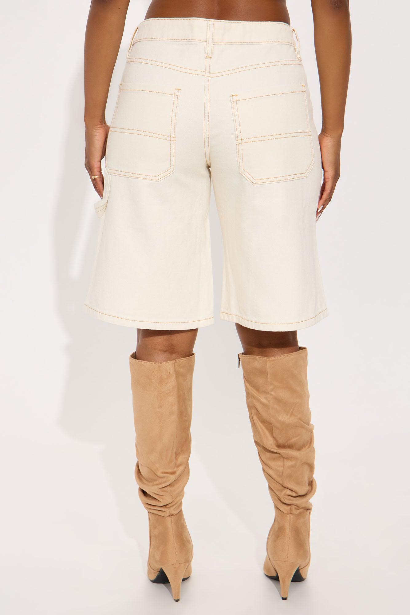 Mirador Carpenter Denim Jorts - Cream Product Image