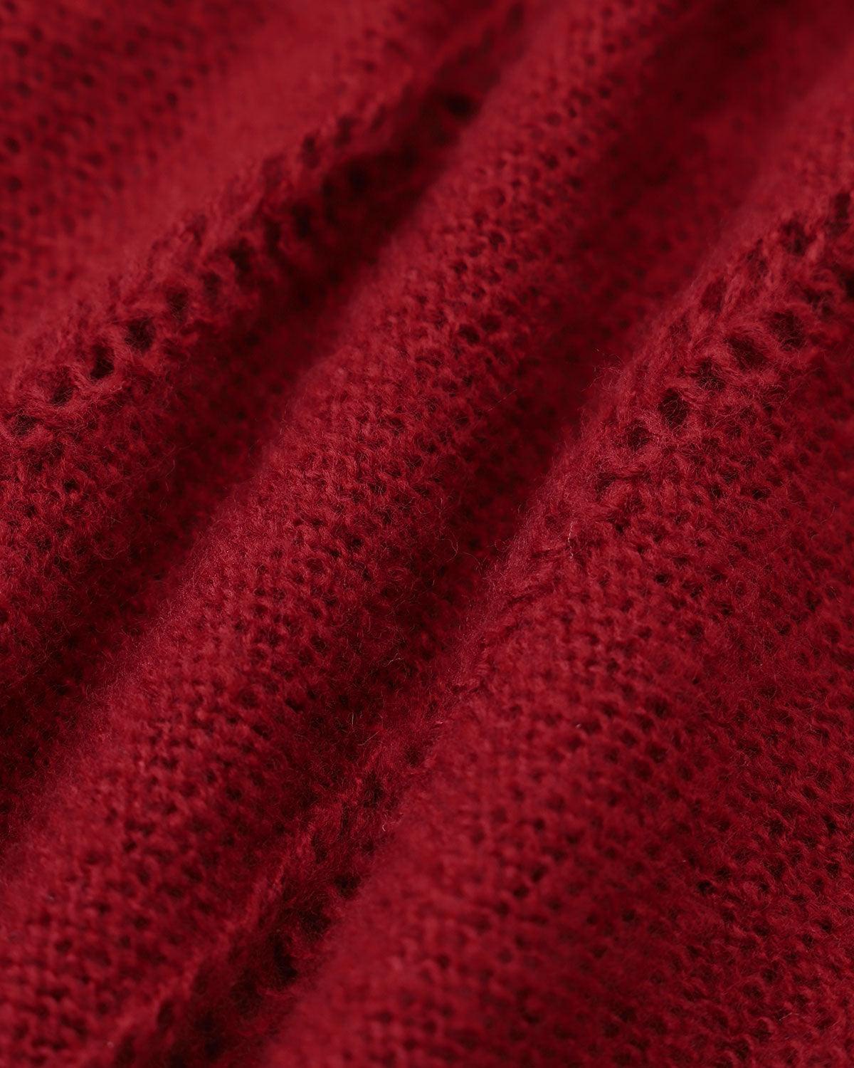 Red Lantern Sleeve Single-Breasted Cardigan Product Image