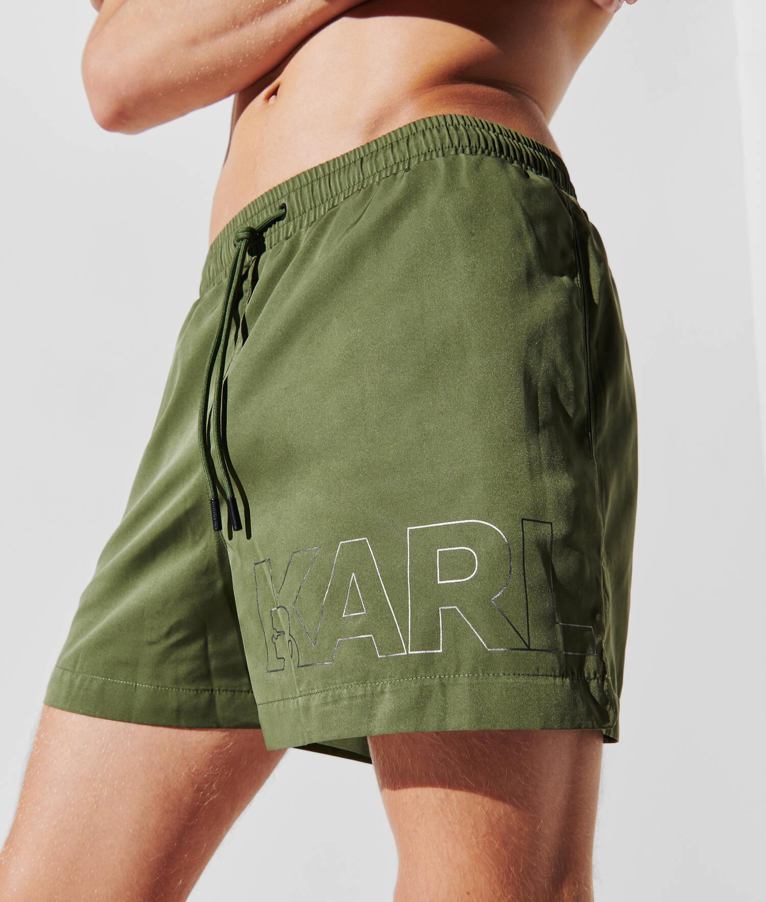 METALLIC KARL LOGO SHORT-LENGTH BOARDSHORTS Product Image